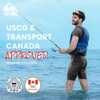 QUIKSILVER USCG Approved Men's Life Jacket Type III PFD, Lightweight EPE Foam Life Vest for Adults, for Waterskiing, Wakeboarding, Windsurfing, Rafting, Boating, Kayaking, Fishing Watersports