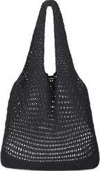 WantGor Crochet Bags, Beach Mesh Tote Bag Womens Shoulder Shopping Handbag Casual Travel Totes Bag Foldable Hobo Bags