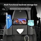 Backseat Car Organizer, 4-in-1 Car Organizer Back Seat with Cup Holder & Tissue Box, Multi-Pocket Car Back Seat Organizer for Phone, Drinks, Travel & Daily Use (Black)