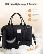 LOVEVOOK Travel Duffel Bag - Versatile Weekender Bag for Women, Puffer Carry On & Overnight Bag for Short Trips, Black