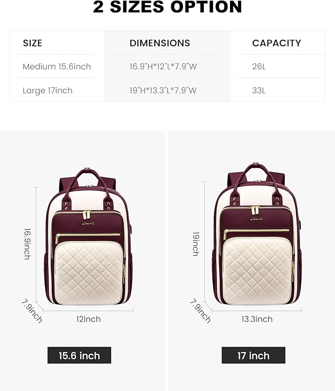 LOVEVOOK Laptop Backpack for Women, Fashion Travel Work Commuter Backpack Purse with USB Port, Lightweight Casual Daypacks, Nurse Teacher College Computer Bag, Fit 15.6" Laptop