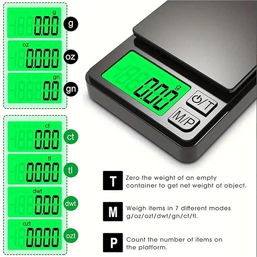 Travel Luggage Weight Scale - 4pcs Digital Pocket Scale 1000g/0.1g with Backlight LCD, Mini Handheld Scale for Food & Jewelry - Precision Measuring Tool (1 0.1g 1000g)