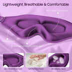 BeHoomi Sleep Mask, Premium Eye Mask for Sleeping, 3D Ergonomic Designed Sleeping Mask, Upgraded Light Blocking & Blindfold Sleep Masks for Women, Men (Purple)