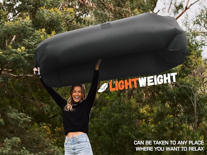 WEKAPO Inflatable Couch Air Lounger Chair - Camping & Beach Accessories, Portable Blow up Sofa for Hiking, Lawn, Indoor/Outdoor Movies & Music Festivals. Lightweight and Easy to Set Up Air Hammock