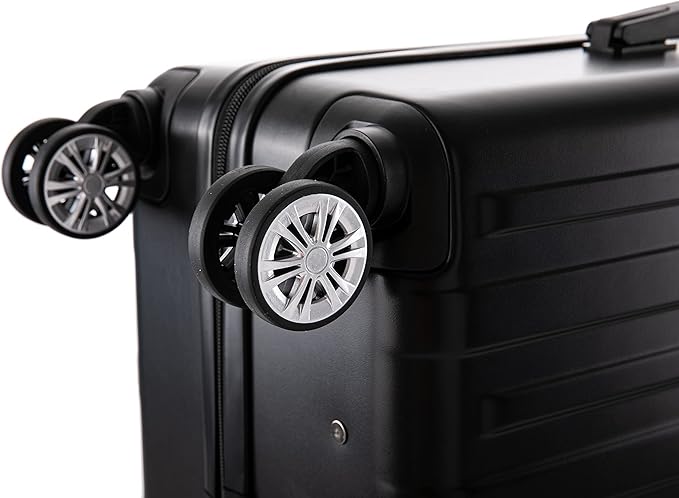 Rockland Paris Hardside Luggage with Spinner Wheels, Black, 3-Piece Set (20/24/28)