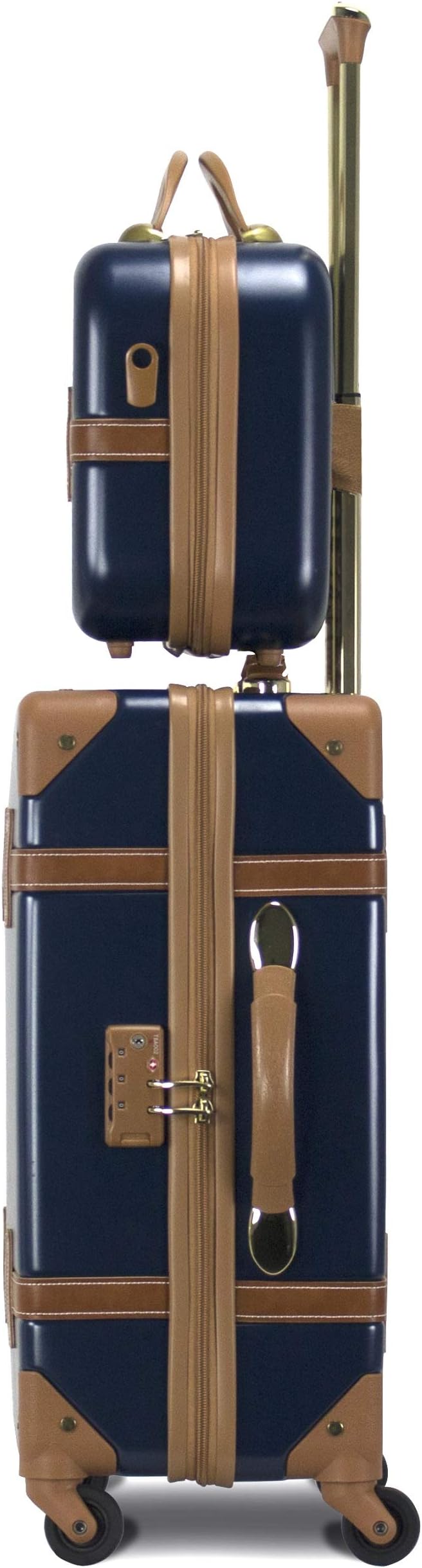 World Traveler VentureX Airline Approved 2-Piece Carry-On Luggage Set – Lightweight Hardside Polycarbonate Suitcase with Spinner Wheels - Gatsby Navy