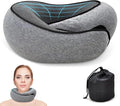 Travel Neck Pillow for Airplanes – 100% Memory Foam, 360° Head Support, Breathable & Washable Cover, Compact for Travel, Car & Flights