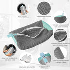Shoe Washing Machine Bag, 2-Pack Reusable Shoe Bag for Washing Machine, 360° Deep Clean for Sneaker, Running Shoes,Bras, Delicates and Toys, Includes 2 Shoe Storage Dust Bags（Grey)