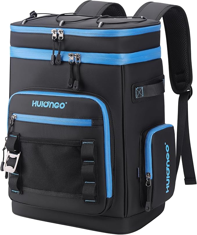 Hulongo Large Waterproof Insulated Cooler Backpack for Men & Women, Leak Proof Cooler Backpack for Camping, Beach, Fishing, Picnic, Travel, Outdoor, 30L, 48Cans