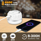 Yonktoo Rechargeable LED Camping Lantern 1000LM, 300H Runtime, 6400mAh, IPX5 Waterproof Tent Light for Camping, Hiking, Power Outages, Home, Emergency Use - Wireless Remote Edition,White