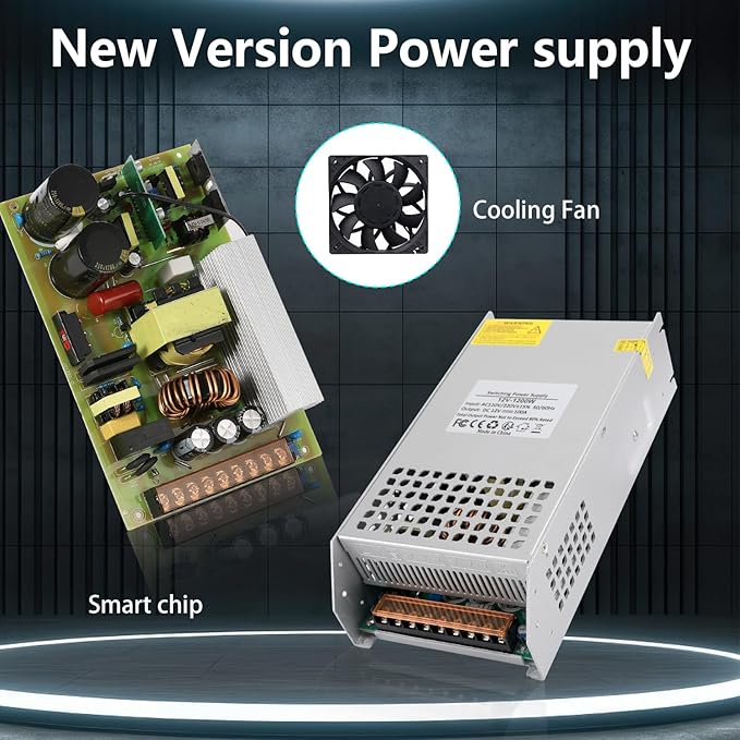 DC 60V 20A 1200W Power Supply 110V AC to DC 60V Converter 1200W Switch Power Supply Transformer for 60Volt Drive Sensor System Lamp Meter Controller Servo Electric Motor