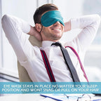 Tarpop 200 Pcs Eye Mask Sleeping Blindfold Eye Cover with Adjustable Strap for Games Party Team Building Travel Individually Wrapped Sleep Mask for Women Men (Lake Blue)