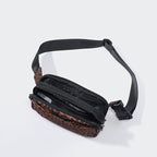 Pander Everywhere Belt Bag for Women, 5 Zipper Pockets Nylon Crossbody Fanny Pack Purse (Midnight Leopard)