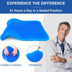 Gel Seat Cushion for Long Sitting Pressure Relief (Super Large & Thick) - Non-Slip Gel Chair Cushion for Back,Sciatica,Tailbone Pain Relief - Seat Cushion for Office Desk Chair,Car Seat,Wheelchair