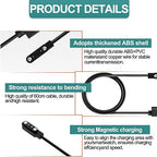 2 Pcs Smart Watch Charger, 2-Pin 2.84 mm Magnetic USB Charging Cable, Replacement Charger Cord Compatible with Letsfit, YAMAY, Willful, UMIDIGI, Fitpolo, Blackview, Dirrelo, Lifebee, Hamile