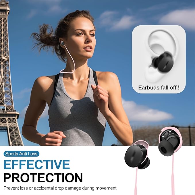PUCGUE Anti-Lost Strap Compatible with Bose New QuietComfort Earbuds 2024, Silicone Sports Lanyard for Bose New QC Earbuds