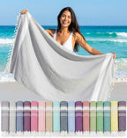 LANE LINEN Large Pool Towels, XL Beach Towel, Pre-Washed, No Shrink, Quick Dry Oversized Beach Towels, Stylish Beach Towel for Women, Sand Free Towel, 39"x71" - Grey