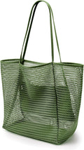 KALIDI Beach Nylon Mesh Tote Bag, Casual Tote Bag Hobo Women Foldable MAX 23L Shoulder Bag For Beach Picnic Vacation