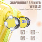Kids Luggage Sets for Girls, 2 Piece Luggage Set, 20 Inch Rotating Wheel Suitcase with 14 Inch Cosmetic Case, Lightweight Hardshell Suitcase with 360° Spinner Wheels for Travel (Yellow-1)