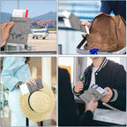 Passport Holder, Passport Cover with Credit Card Slot and Boarding Pass Slot Combo, Passport Wallet Case Book Travel Must Have, RFID Blocking Leather Travel Accessories, Grey