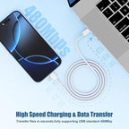 2 in 1 iPhone Fast Charger Cable 10ft, Long USB C to C Charging Cord/Type C to Lightning for Apple iPhone 17 Pro Max/17 Air/16 Pro/16e/15 Plus/14/13/12 Mini/11/XS/XR/X/8/7 Plus/6S/iPad/MacBook Pro