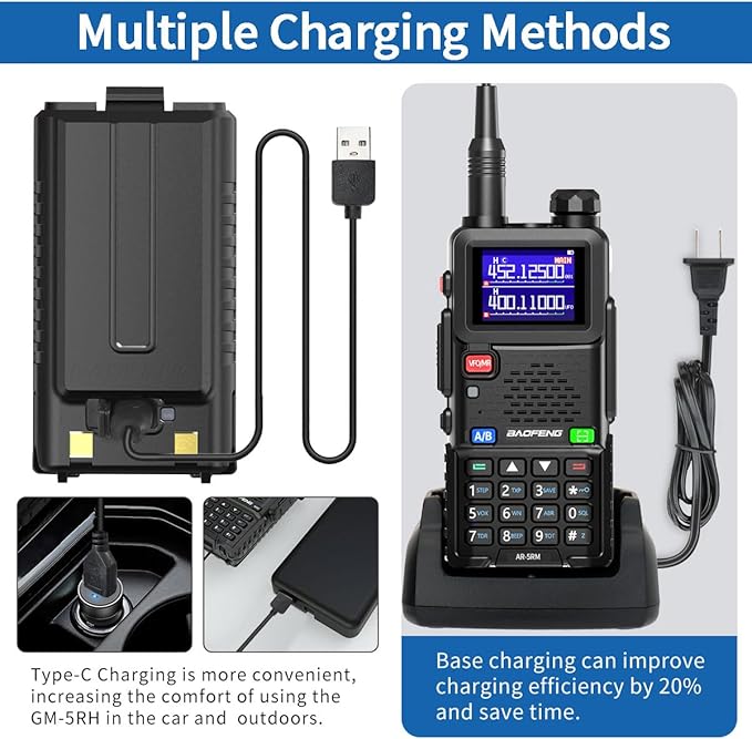 Baofeng Radio Ham Radio Handheld UV-5R Upgrade Long Range Rechargeable AR-5RM 10W NOAA Weather Emergency Tactical Two Way Radio with Programming Cable for Survival Gear Hunting Camping,2 Pack