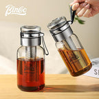 Bincoo Glass Cold Brew Coffee Maker with Extended Fine Mesh Filter, Tea Infuser Bottle Iced Coffee Maker with Thick Borosilicate Glas