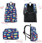 CAMTOP Preschool Backpack for Kids Boys Girls Toddler Backpack Kindergarten School Bookbags for Age 3-8 (Navy Vehicle)