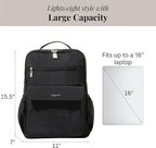 Baggallini Everyday Laptop Backpack - 11x15.5 Lightweight Water-Repellent Nylon Travel Bag w/Padded Laptop Sleeve & RFID