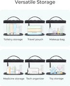 BAGSMART TSA Approved Toiletry Bag, Clear Makeup Cosmetic Bag Organizer, Quart Size Travel Bag for Toiletries, Carry-on Travel Accessories Essentials, 1 Pack-Black
