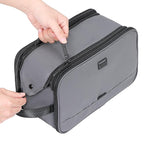 ZEEMO Travel Toiletry Bag for Men, Large Water-Resistant Double-Sided Full-Open Dopp Kit, Versatile Organizer for Shower and Hygiene Accessories, Bathroom Essentials, Cosmetics, Grey