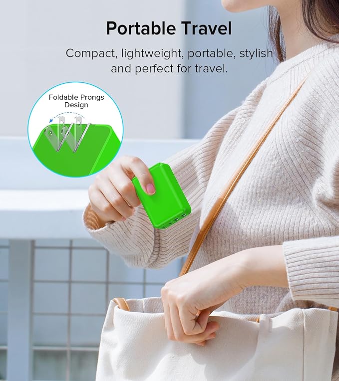 Flat USB C Charger Block, 2-Pack 40W USB C Fast Charging Block 4-Port Dual PD+QC Power Adapter Double Charger Block Multiport Type C Cube Multiple Wall Plug for iPhone 17 16 15 14 13 12 Pro Max(Green)