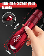Victoper LED Flashlight 2 Pack Red, Bright High Lumens Tactical Flashlights High Lumens with 5 Modes, Waterproof Zoomable Flash Light for Outdoor, Gifts for Father's Day Camping Essentials Gear