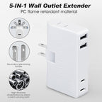 Multi Plug Outlet Extender with USB, 3 Electrical Multiple Outlet Extender, 2 USB Wall Charger, Travel Multiple Power Adaptor for Home, Office