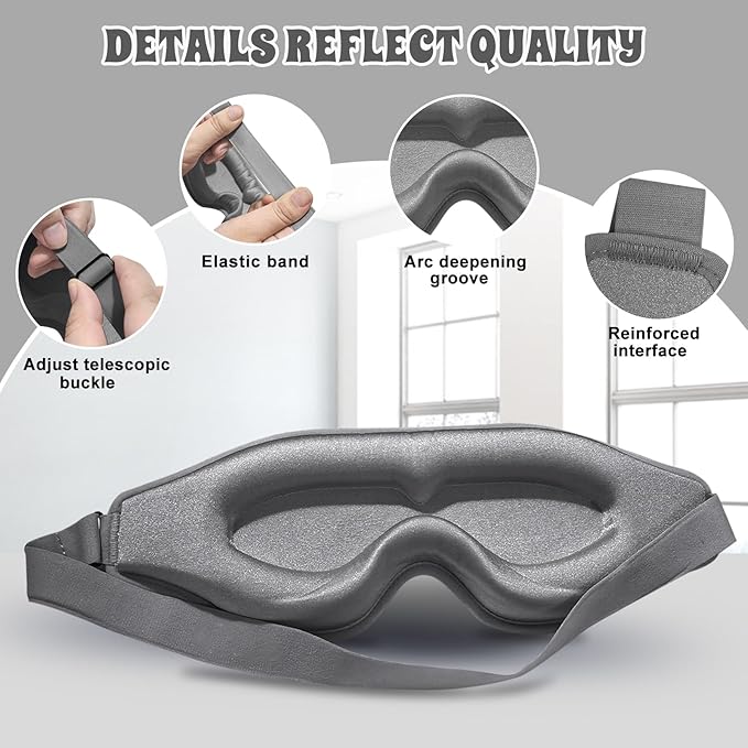 3D Advanced Eye Mask for Sleeping，Ultra Delicate Soft Skin Friendly Eye mask，100% Blackout Sleep Eye Mask for Sleep, Eyelash Extension Sleep mask