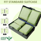 BAGAIL 4 Set/6 Set/8 Set Compression Packing Cubes Travel Accessories Expandable Packing Organizers (Square Mesh, 06-Matcha Green)