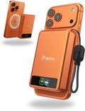 10K Magnetic Power Bank, Orange, Qi2 Certified 15W Wireless Charger, LCD Display, Solid-State Battery for Safer Travel, Ultra-Slim USB-C Fast Charging Portable Charger for iPhone 17/16/17