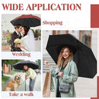 Hillban Set of 12 Windproof Travel Umbrellas Bulk Portable Folding Compact Umbrella for Rain Sun for Wind Backpack Men Women