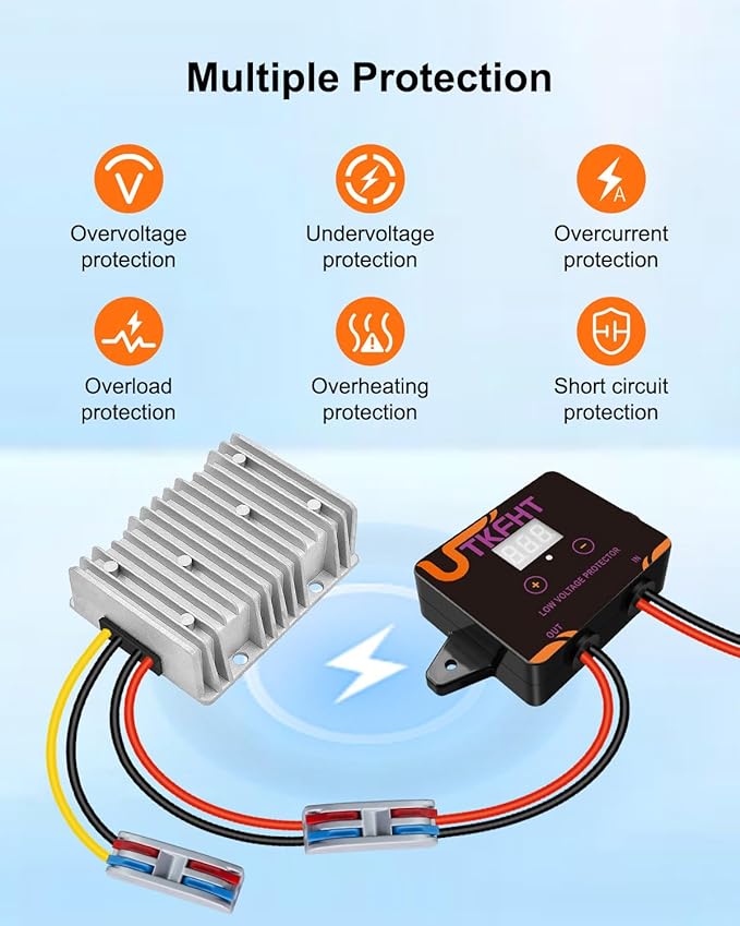 DC 12V to 48V 6A 288W Step Up Boost Converter Voltage Regulator with Low Voltage Protector
