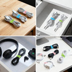 Silicone Cable Ties, Cord Organizer Ties, Cord Ties Reusable, Cord Wrap Cable Organizer 5Inch Cable Management 10 Pcs (5 Color) Cbfoeyk