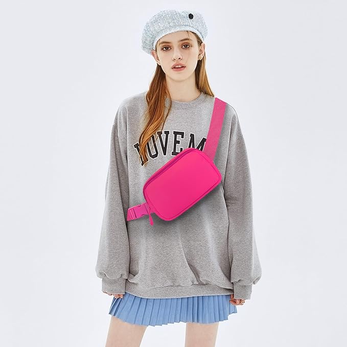Fanny Pack Crossbody Bag for Women and Men, Belt Bag for Hiking Bum Bag with Adjustable Strap,Casual Cell Phone Pouch?Waist pack for Running Workout Sports Travel Magenta