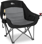 Bolosy Oversized XL Camping Chairs for Adults Heavy Duty Support 500 lbs Outdoor Folding Chairs Padded Portable Lawn Chairs Camp Chairs with Cup Holder