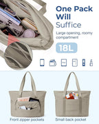 BAGSMART Tote Bag for Women, Tote Bag with Zipper Work Tote with Compartments Nurse Shoulder Hanbag for Travel, Gym