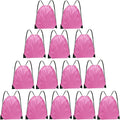 Grneric Drawstring Bags Bulk 14 Pcs Drawstring Backpack Bulk Cinch Bag Sackpack for Men Women Gym (Pink)