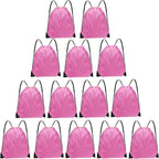 Grneric Drawstring Bags Bulk 14 Pcs Drawstring Backpack Bulk Cinch Bag Sackpack for Men Women Gym (Pink)