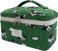 Gosect Large Makeup Bag, Cute Cosmetic Bag for Women Girls, Floral Coquette Aesthetic Toiletry Bag, Travel Make Up Organizer Bag (Green Dog Print