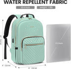 LOVEVOOK Laptop Backpack for Women 18.4 inch,Cute Womens Travel Backpack Purse,Professional Laptop Computer Bag,Waterproof Work Business College Teacher Bags Carry on Backpack with USB Port,Mint Green