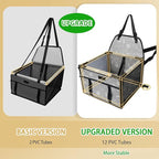 Dog Car Seat Foldable Dog Car Booster Seat Waterproof Breathable Oxford Travel Bag for Small to Medium Dogs, Puppies, and Pets-Pattern Grey-Upgrade