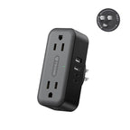 TROND Wall Outlet Extender with 360 Rotating Plug, Multi Plug Wall Outlet with 4 Electrical Sockets and 4 USB Ports, 900 Joules Surge Protection, USB Charging Station for Home Office Travel, Black