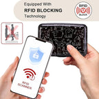 ELFISH Mini RFID Aluminum Wallet Credit Cards Holder Business Card Case Metal ID Case for Men Women (Animal)